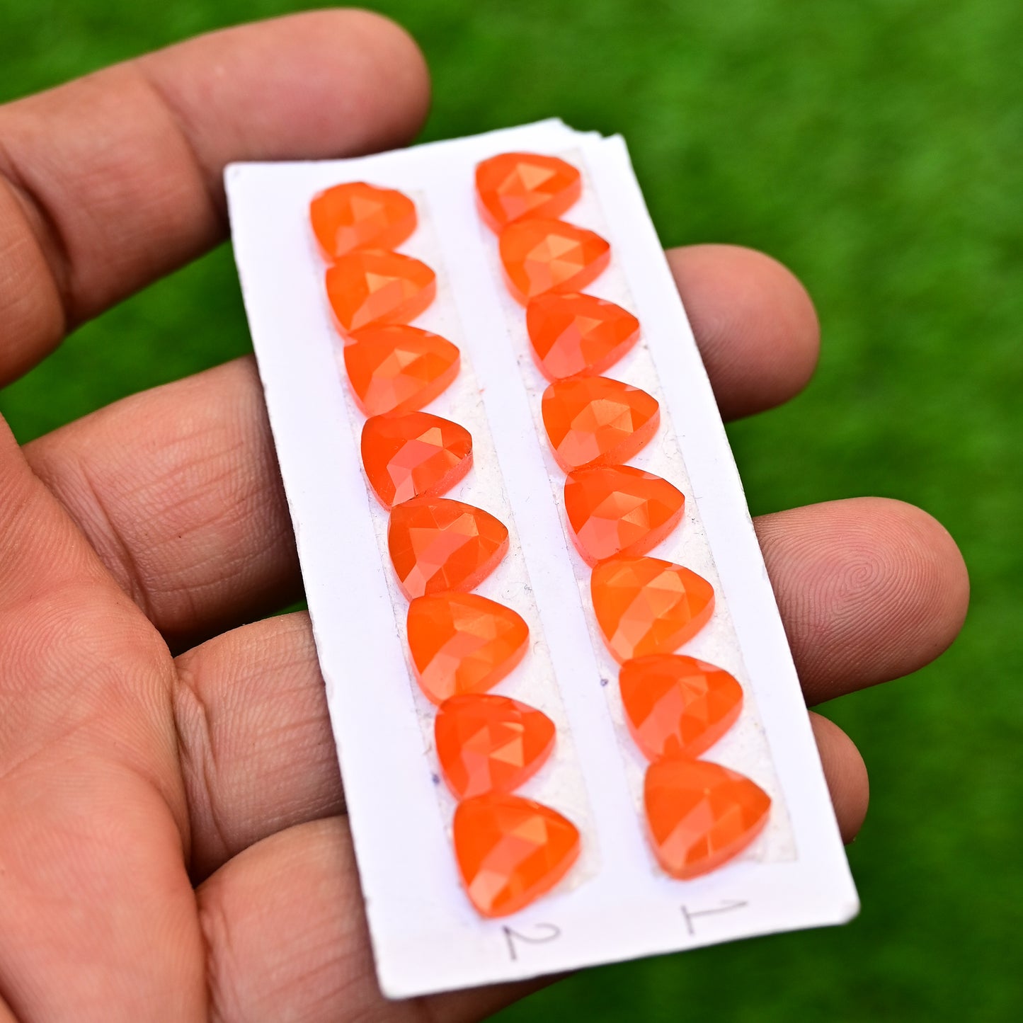 Carnelian Cabochons Freeform Shape  10x10mm AA Grade Gemstone Strip Set -Total 8 Pcs in one strip