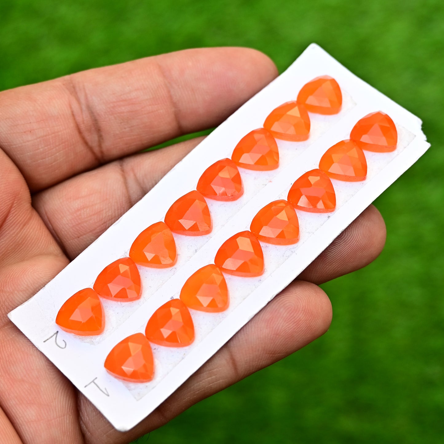 Carnelian Cabochons Freeform Shape  10x10mm AA Grade Gemstone Strip Set -Total 8 Pcs in one strip