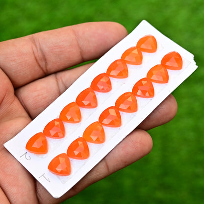 Carnelian Cabochons Freeform Shape  10x10mm AA Grade Gemstone Strip Set -Total 8 Pcs in one strip