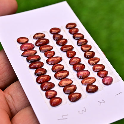 Mozambique Garnet Smooth Cabochon 6-7mm, 6-10mm AA Grade Gemstone Strip- Total 10 Pcs in One