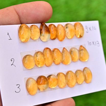 Citrine Cabochon Mix Shape 9X14mm - 10X13mm AA Grade Gemstone Strip-Total 7 Pcs In One