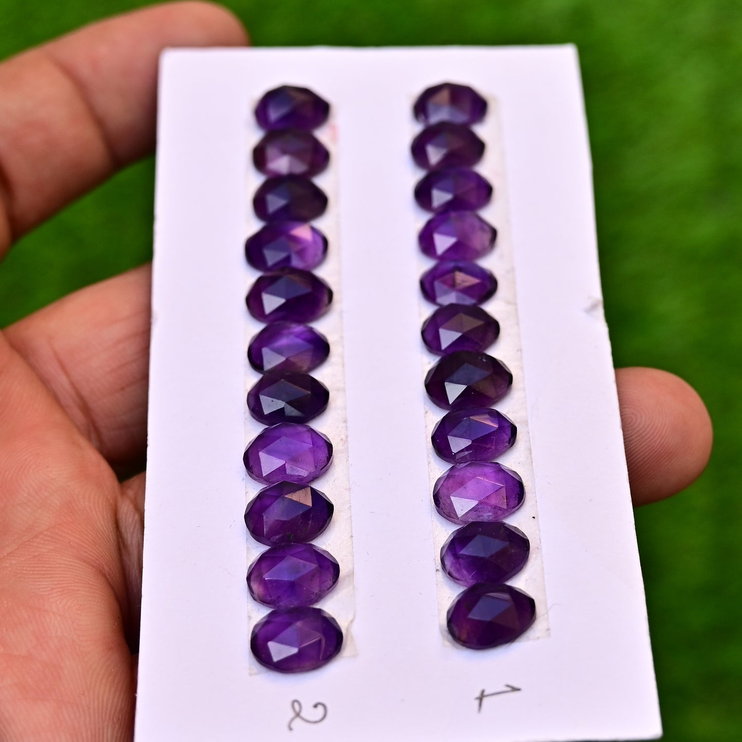 Amethyst Rosecut Cabochon Gemstone Oval shape 8x11mm Jewelry Making AA Grade Gemstone Strip - Total 11 Pcs in One