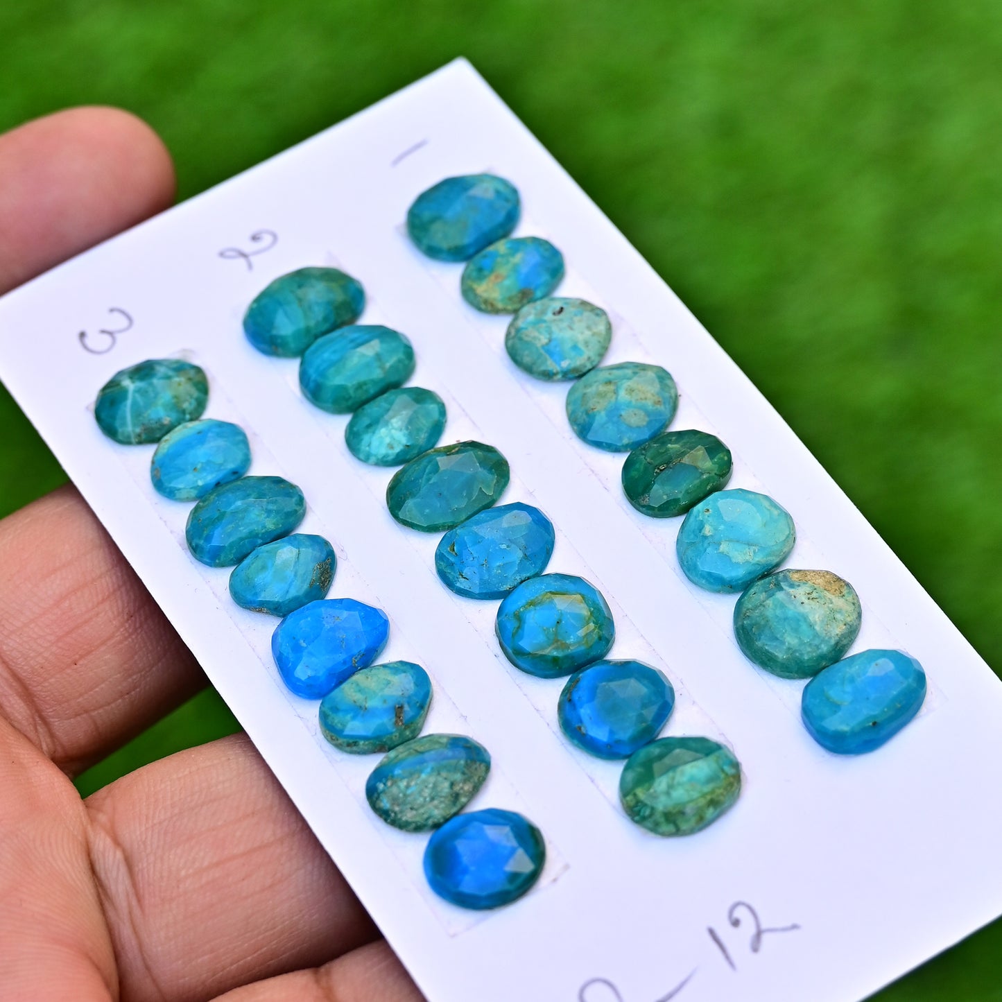 Peruvian Opal Cabochons 8-12mm For Jewelry Making Mix Shape AA Grade Loose Gemstone Strip - Total 8 pcs in One