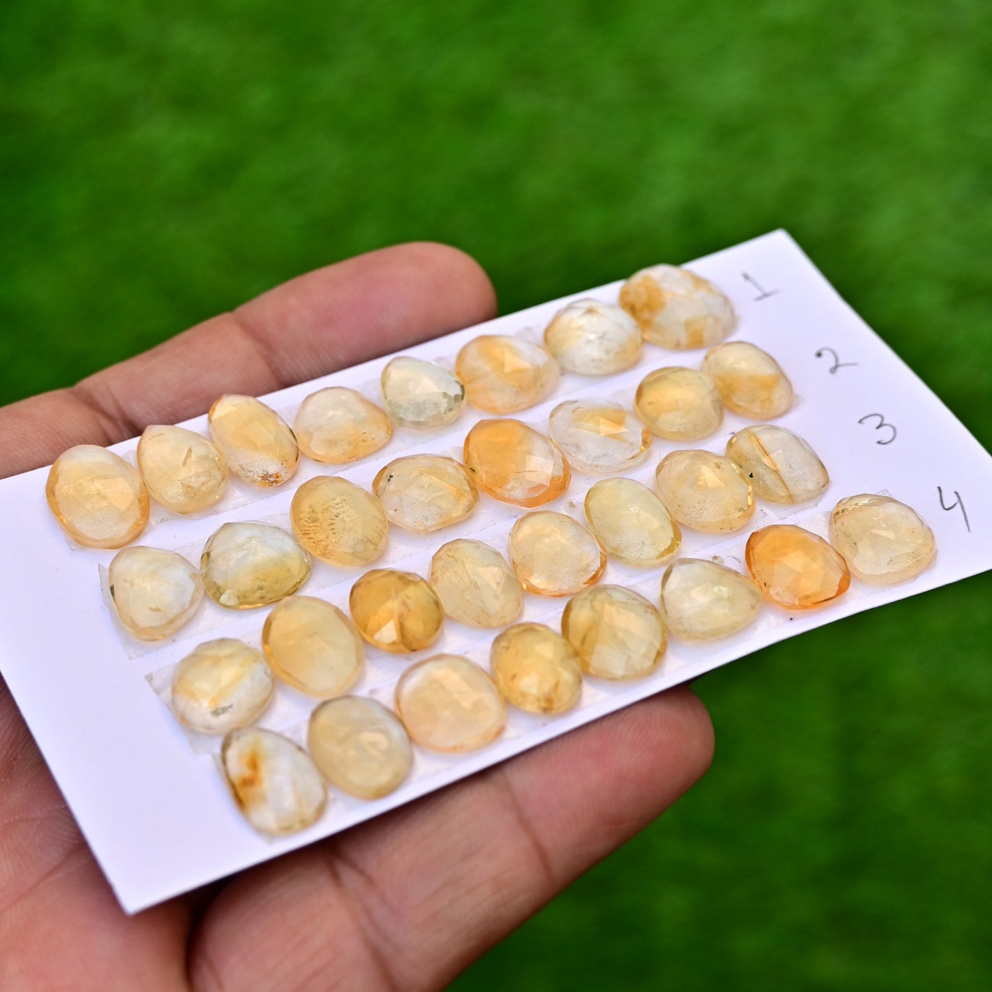 Citrine Cabochon Freeform Shape 8x15mm 13x14mm,9x11mm AA Grade Gemstone Strip-Total 8 Pcs In One Strip