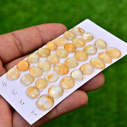 Citrine Cabochon Freeform Shape 8x15mm 13x14mm,9x11mm AA Grade Gemstone Strip-Total 8 Pcs In One Strip