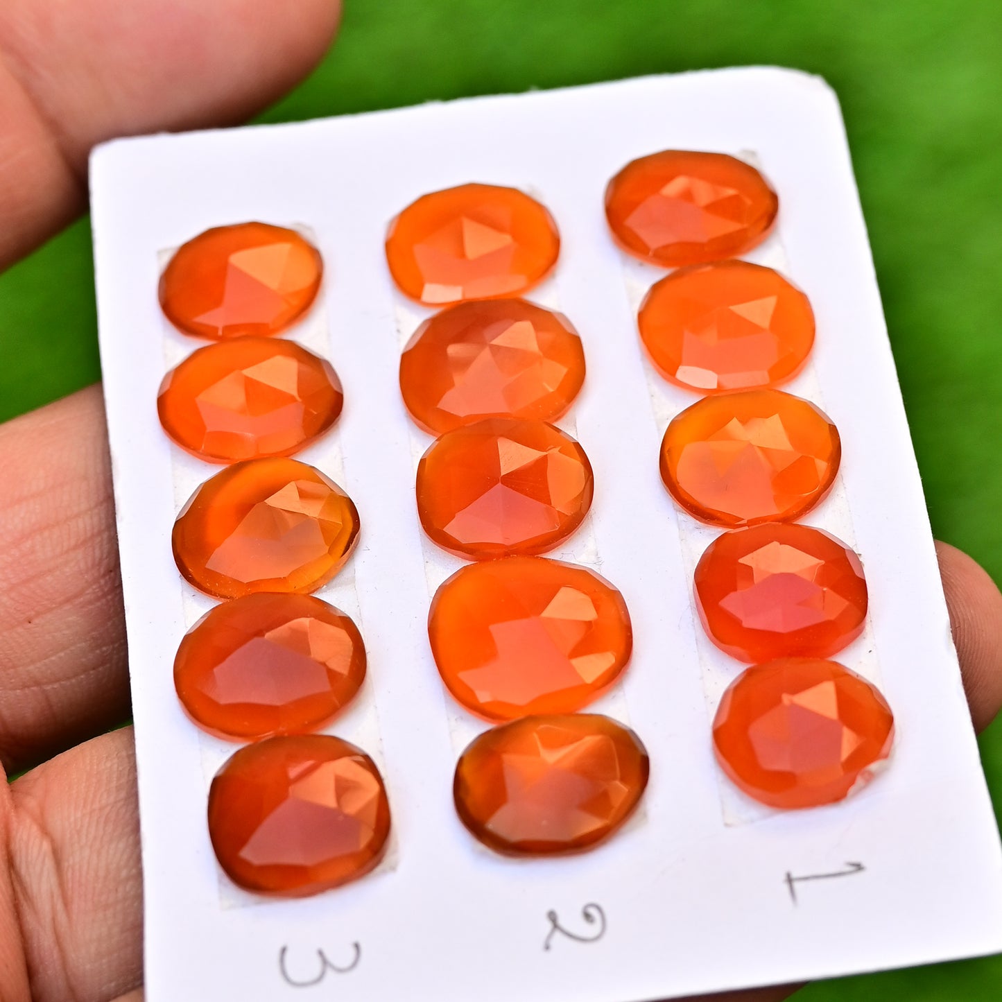 Carnelian Cabochons Freeform Shape  14mm-10mm AA Grade Gemstone Strip Set -Total 5 Pcs in one strip