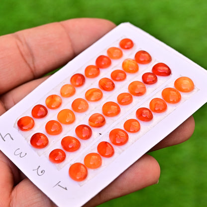 Carnelian Cabs Freeform Shape  9x7mm-8x6mm AA Grade Gemstone Strip -Total 9 Pcs in one strip