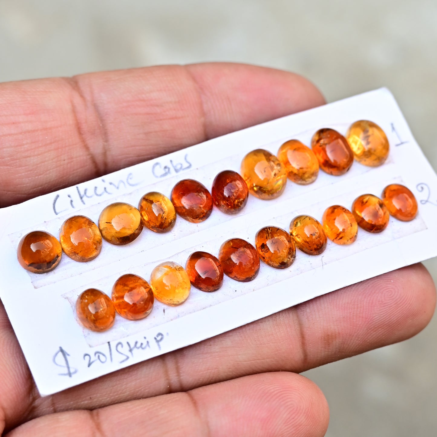 Brandy Citrine Rose Cut Cabochon 6x8mm - 8x10mm Mix Shape AA Grade Gemstone Strip-Total 10 Pcs In One