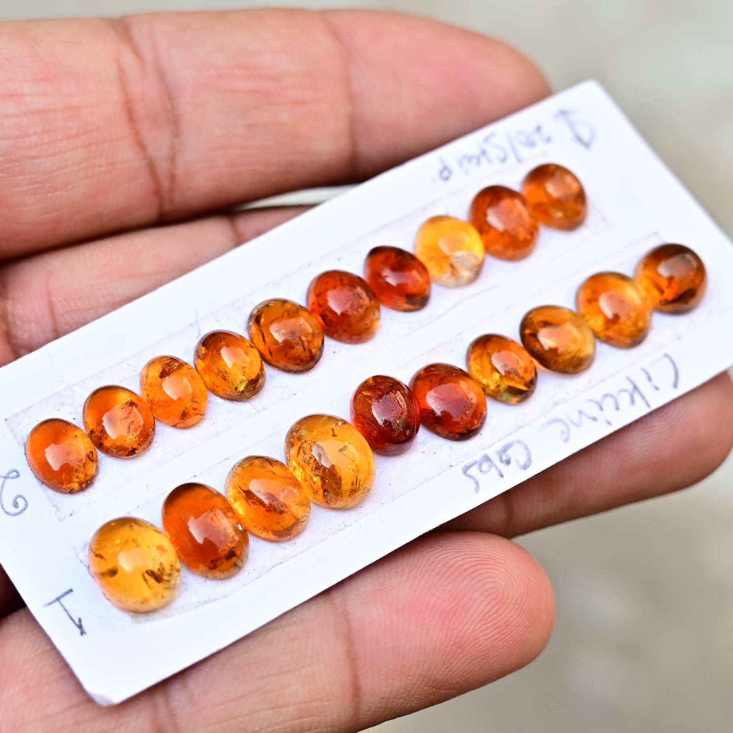 Brandy Citrine Rose Cut Cabochon 6x8mm - 8x10mm Mix Shape AA Grade Gemstone Strip-Total 10 Pcs In One