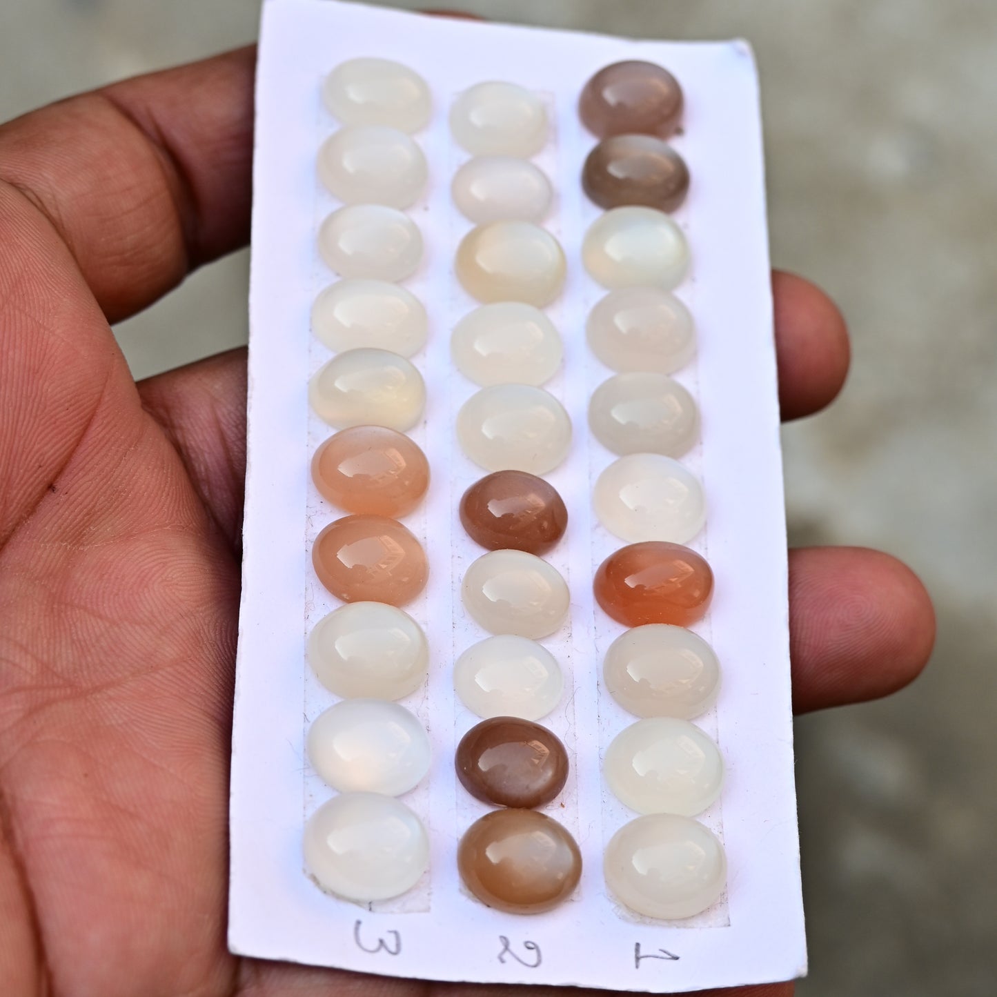 Multi Moonstone Smooth Cabochon 9x11mm - 10x12mm AA Grade Gemstone Parcel - Total 10 Pcs