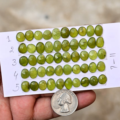 Vesuvianite Rose Cut Freeform Shape 7mm - 11mm AA Grade Strip Set -Total 10 Pcs in one strip