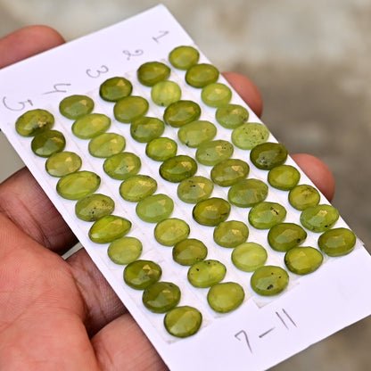 Vesuvianite Rose Cut Freeform Shape 7mm - 11mm AA Grade Strip Set -Total 10 Pcs in one strip