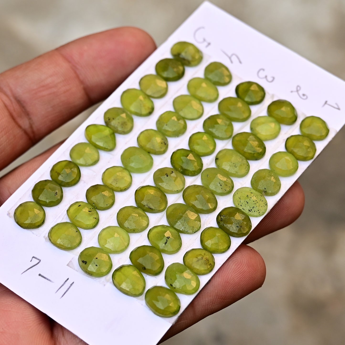 Vesuvianite Rose Cut Freeform Shape 7mm - 11mm AA Grade Strip Set -Total 10 Pcs in one strip