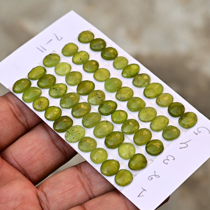 Vesuvianite Rose Cut Freeform Shape 7mm - 11mm AA Grade Strip Set -Total 10 Pcs in one strip