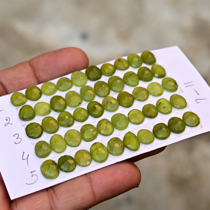 Vesuvianite Rose Cut Freeform Shape 7mm - 11mm AA Grade Strip Set -Total 10 Pcs in one strip