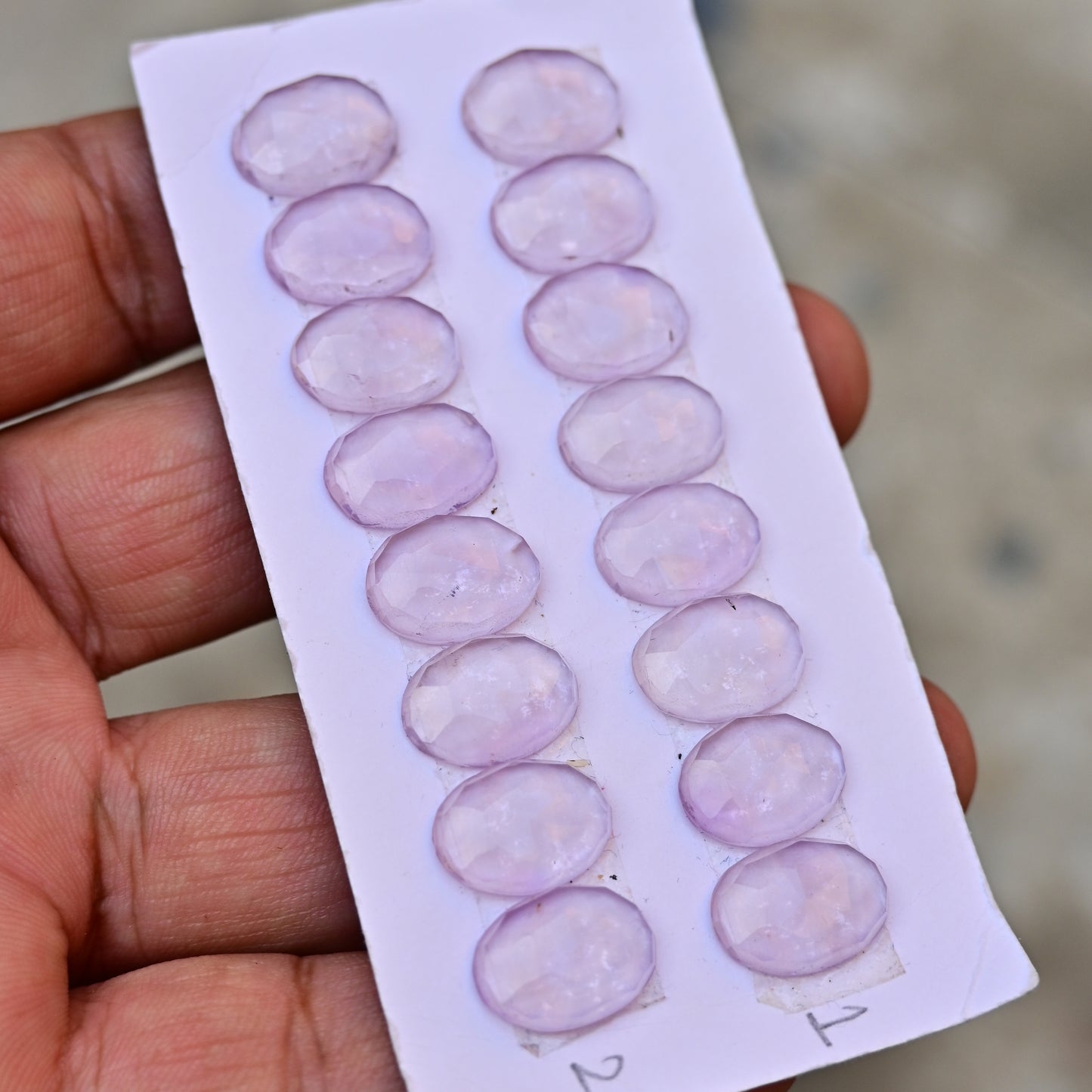 Pink Amethyst Strip 10x14mm Rose Cut Oval Shape AA Grade Gemstone Strip -Total 8 Pcs in one