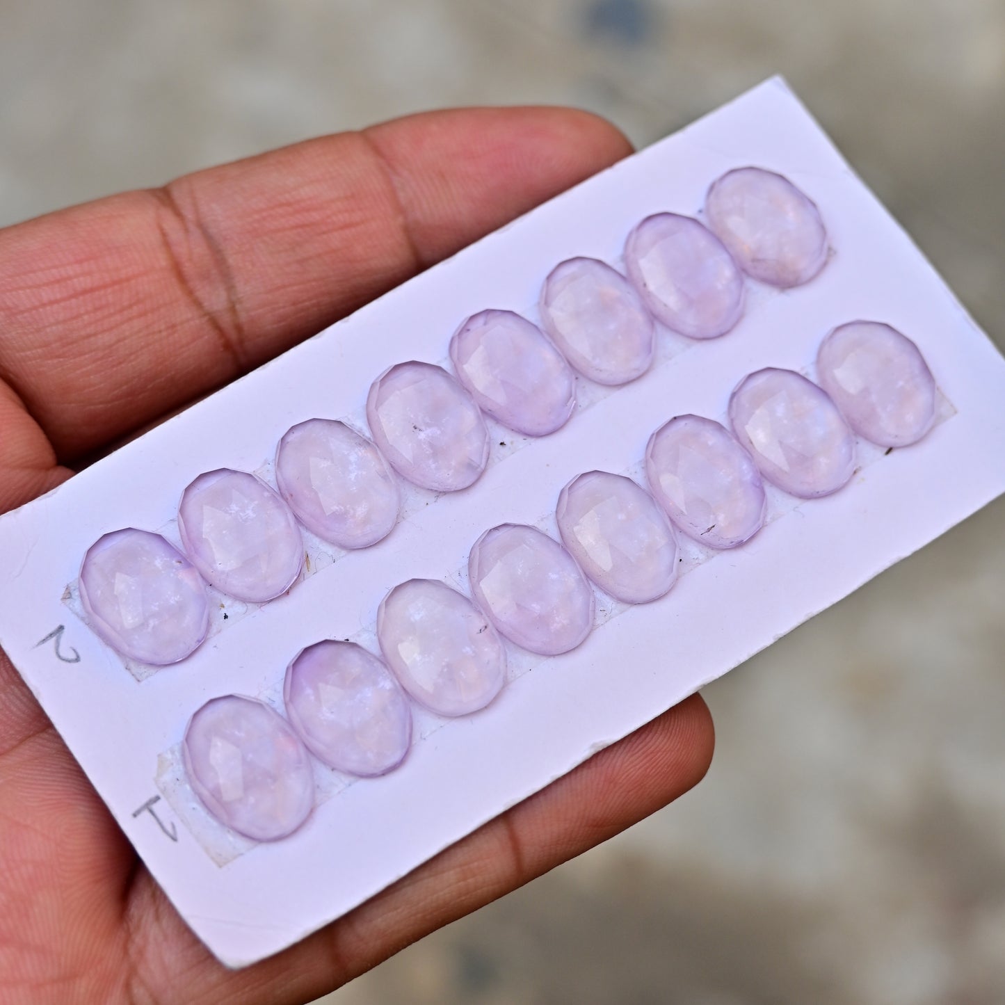 Pink Amethyst Strip 10x14mm Rose Cut Oval Shape AA Grade Gemstone Strip -Total 8 Pcs in one