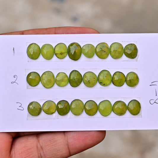 Vesuvianite Rose Cut Freeform Shape 8mm - 11mm AA Grade Strip Set -Total 8 Pcs in one strip