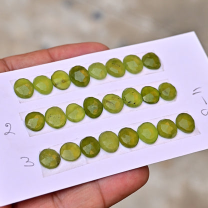 Vesuvianite Rose Cut Freeform Shape 8mm - 11mm AA Grade Strip Set -Total 8 Pcs in one strip