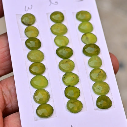 Vesuvianite Rose Cut Freeform Shape 8mm - 11mm AA Grade Strip Set -Total 8 Pcs in one strip