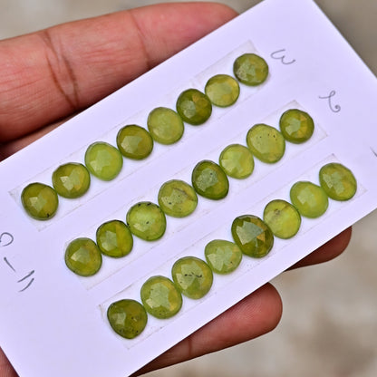 Vesuvianite Rose Cut Freeform Shape 8mm - 11mm AA Grade Strip Set -Total 8 Pcs in one strip