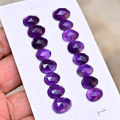 Amethyst Rosecut Cabochon Gemstone Oval shape 9x10mm - 10x13mm Jewelry Making AA Grade Gemstone Strip - Total 8 Pcs in One