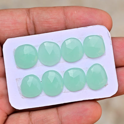 Peru Chalcedony Rose Cut Free Form Shape 12mm - 14mm AA Grade Gemstone Strip Set - Total 8 Pcs Card