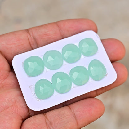 Peru Chalcedony Rose Cut Free Form Shape 12mm - 14mm AA Grade Gemstone Strip Set - Total 8 Pcs Card