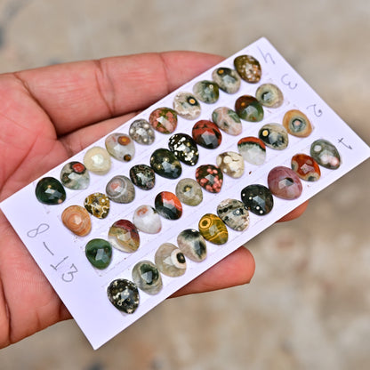 Ocean Jasper Freeform Shape Rosecut 8-13mm AA Grade Gemstone Strip - Total 10 Pcs in One