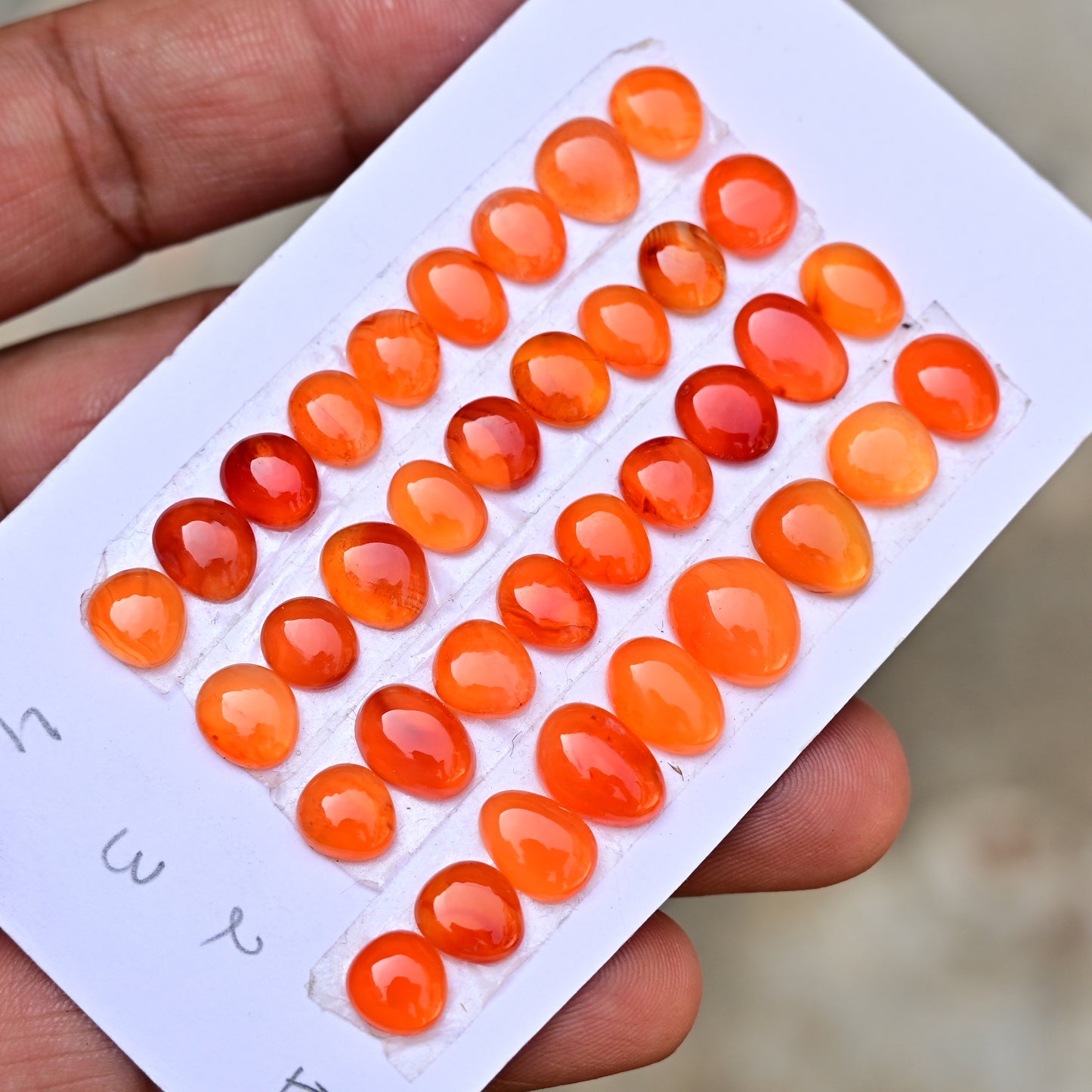 Carnelian Cabs Freeform Shape  9x7mm-8x11mm AA Grade Gemstone Strip -Total 9 Pcs in one strip