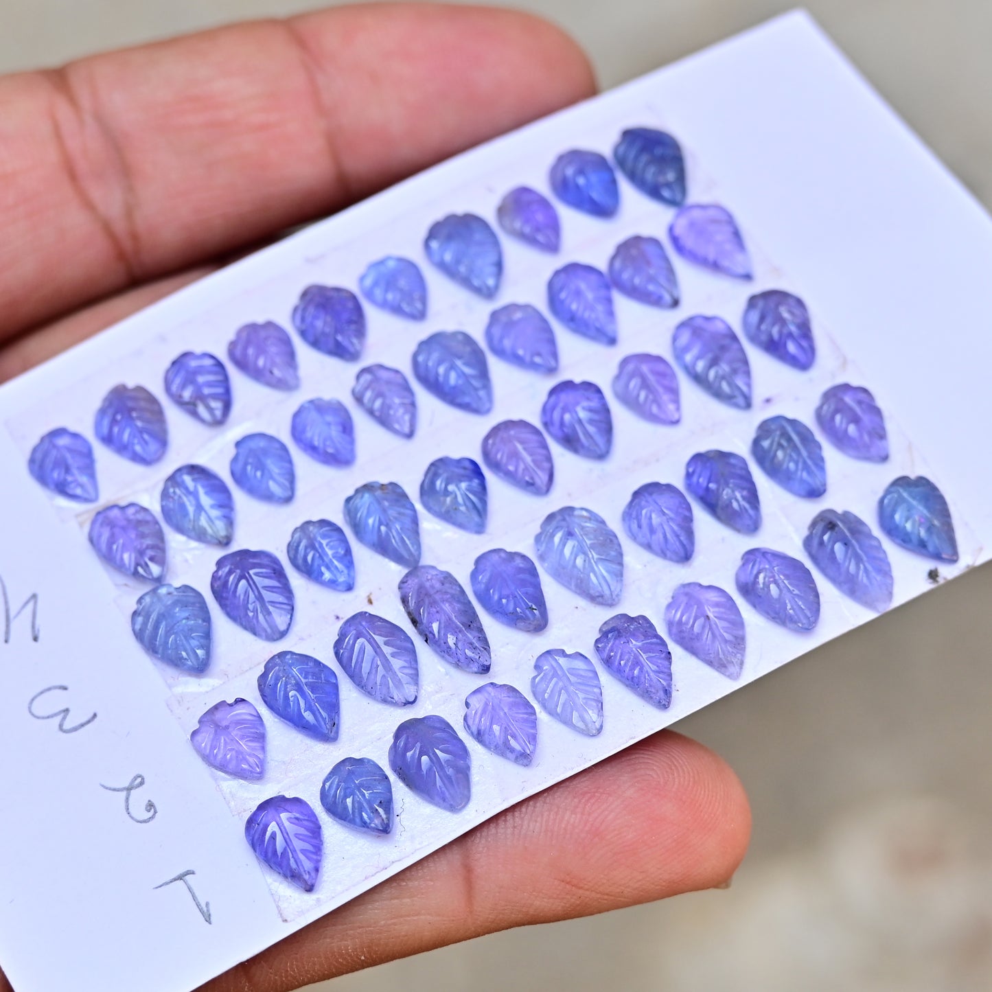 Tanzanite Leaf Carving 6x10mm - 5x11mm Leaf Shape AA Grade Gemstone Strip - Total 10 Pcs in one strip