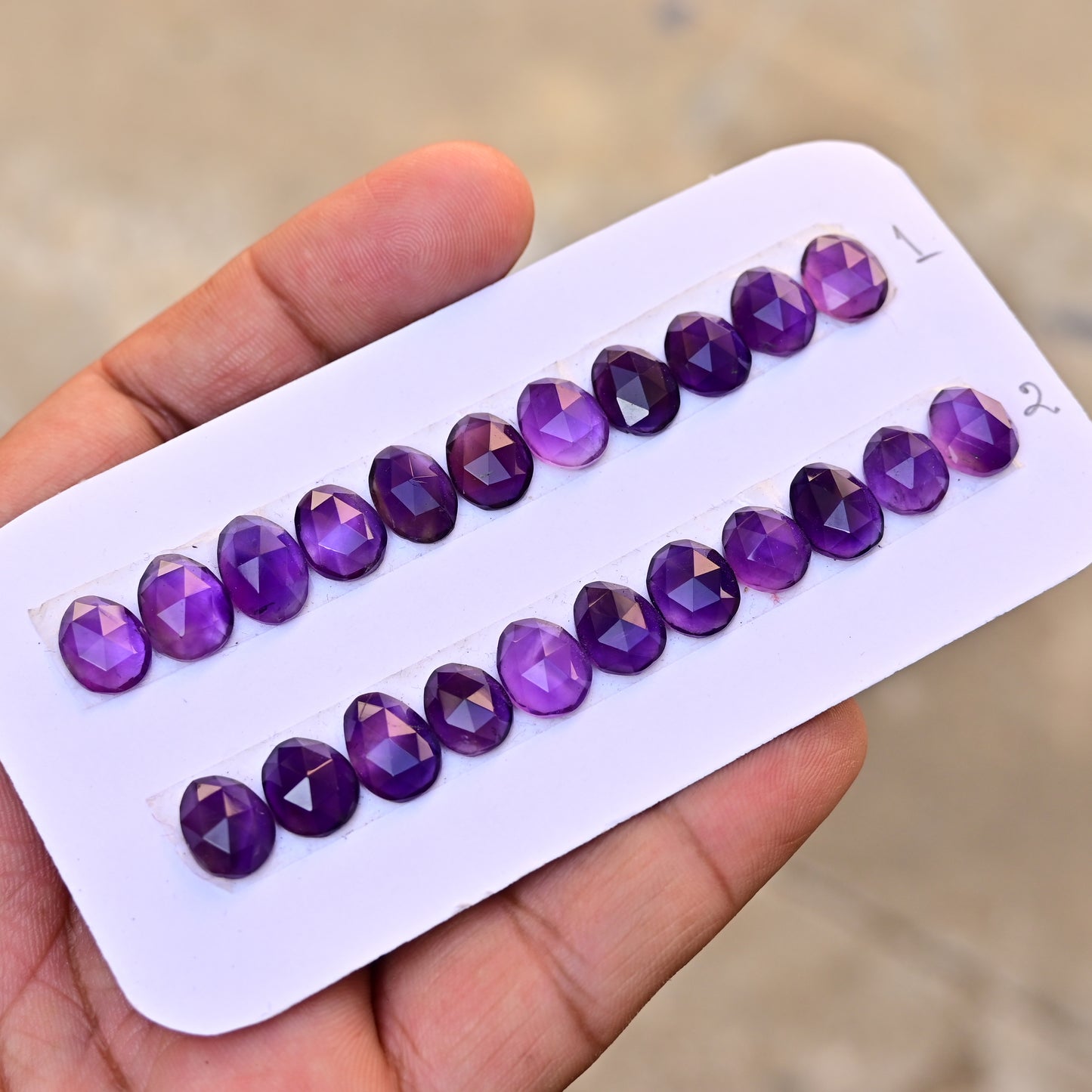 Mezcla de piedras preciosas de amatista talladas en rosa de 11 x 16 mm a 15 x 17 mm para hacer joyas Piedra preciosa suelta de grado AA - Pieza única