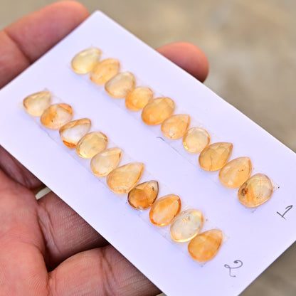 Citrine Rose Cut Cabochon 9x11mm - 9x13mm Mix Shape AA Grade Gemstone Strip-Total 10 Pcs In One