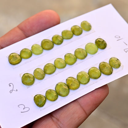 Vesuvianite Rose Cut Freeform Shape 7mm - 10mm AA Grade Strip Set -Total 8 Pcs in one strip