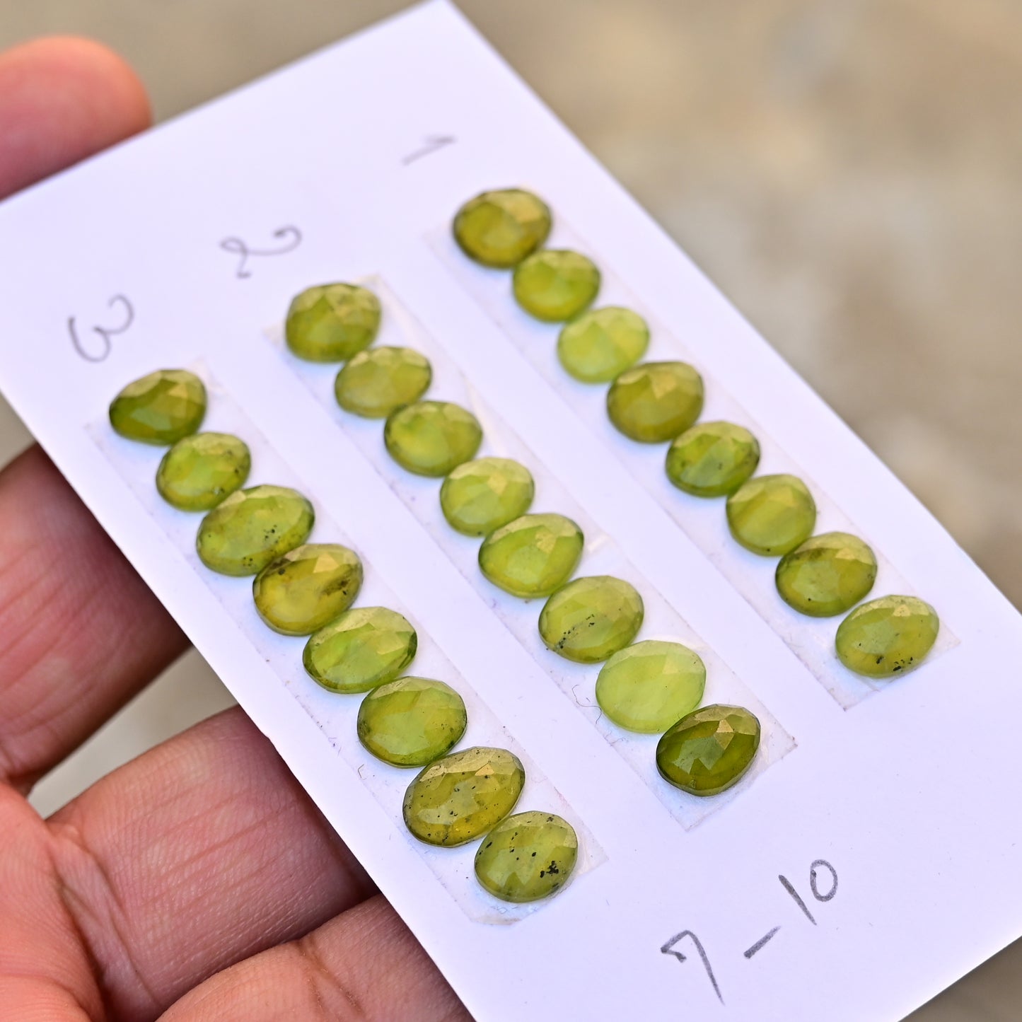 Vesuvianite Rose Cut Freeform Shape 7mm - 10mm AA Grade Strip Set -Total 8 Pcs in one strip