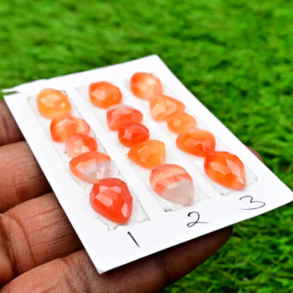 Natural Botswana Agate Rose Cut Cabochon Mix Shape AA Grade Strip Set -Total 5 Pcs in one strip