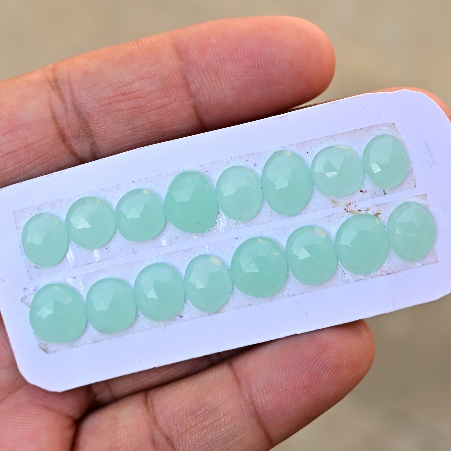 Peru Chalcedony Rose Cut Free Form Shape 9mm - 11mm AA Grade Gemstone Strip Set - Total 8 Pcs in one