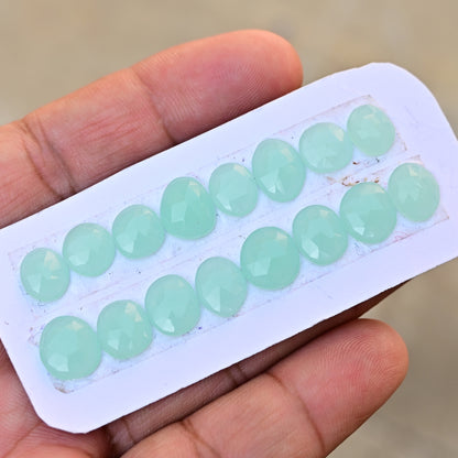 Peru Chalcedony Rose Cut Free Form Shape 9mm - 11mm AA Grade Gemstone Strip Set - Total 8 Pcs in one