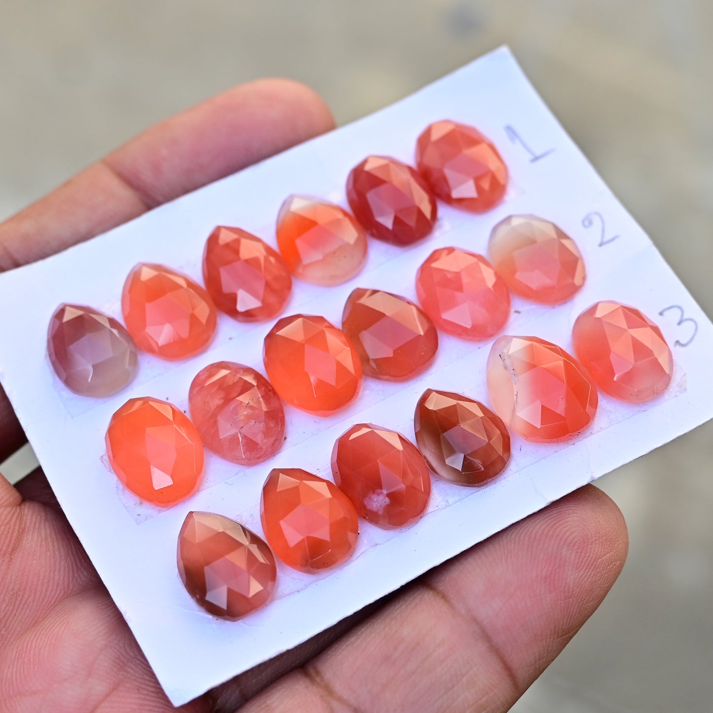 Botswana Agate Rose Cut Mix Shape 11x15mm - 10x14mm AA Grade Gemstone Strip -Total 6 Pcs in one