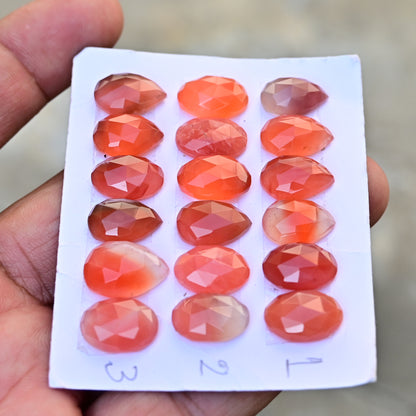 Botswana Agate Rose Cut Mix Shape 11x15mm - 10x14mm AA Grade Gemstone Strip -Total 6 Pcs in one