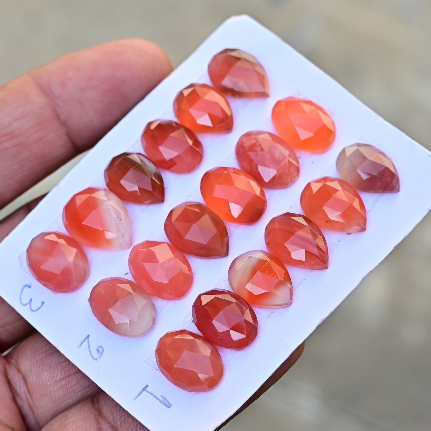 Botswana Agate Rose Cut Mix Shape 11x15mm - 10x14mm AA Grade Gemstone Strip -Total 6 Pcs in one