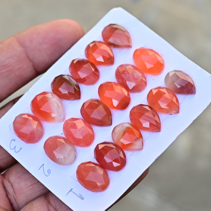 Botswana Agate Rose Cut Mix Shape 11x15mm - 10x14mm AA Grade Gemstone Strip -Total 6 Pcs in one