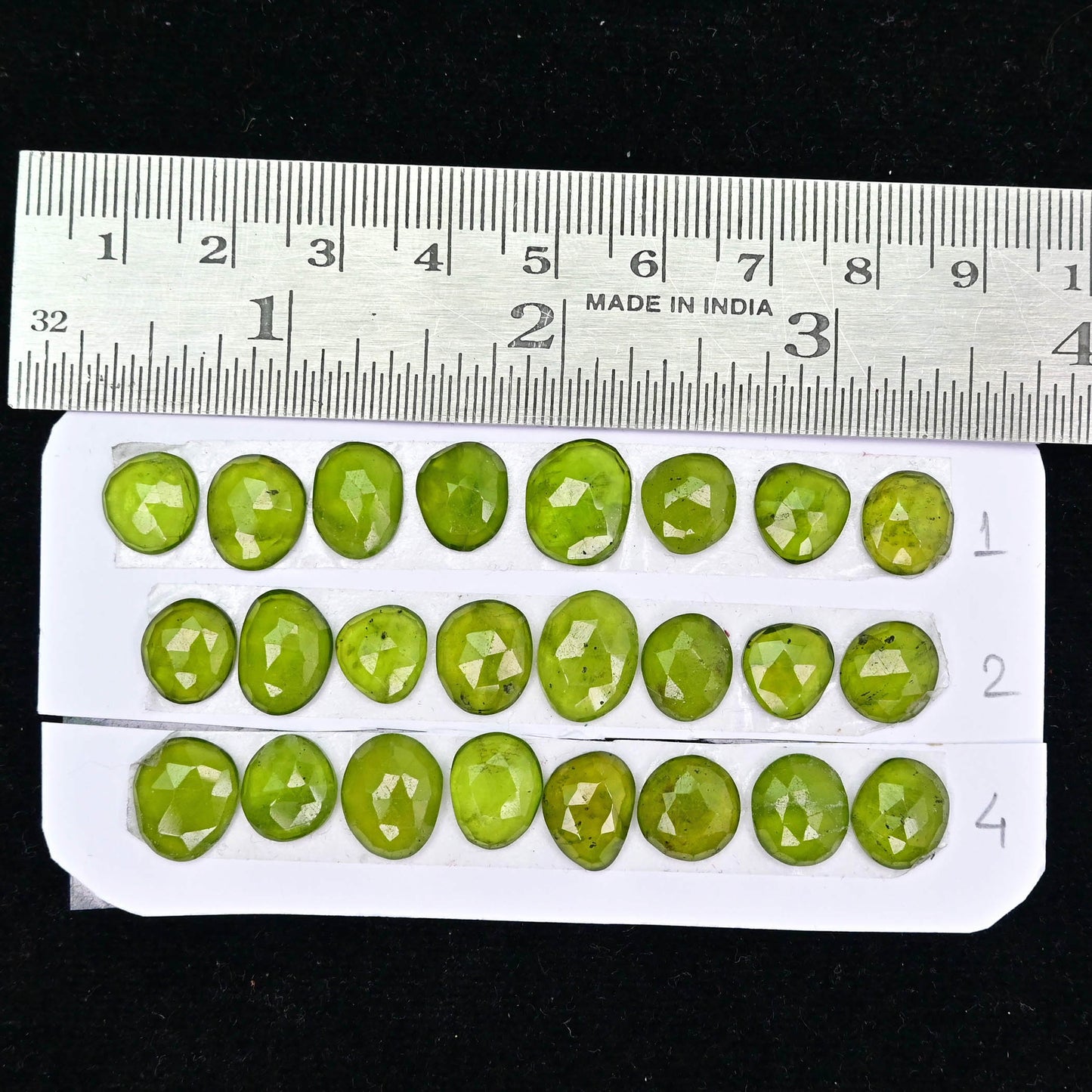 Vesuvianite Rose Cut Cabochon Oval Shape AA Grade Strip Set -Total 8 Pcs in one strip