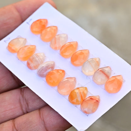 Botswana Agate Rose Cut Tear Drop Shape 9x13mm AA Grade Gemstone Strip -Total 8 Pcs in one