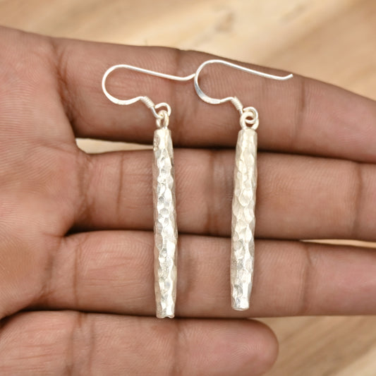 Sterling Silver Hammered Earring For Women/ 92.5 Stamped/Pure Silver/Premium Quality Handmade Design