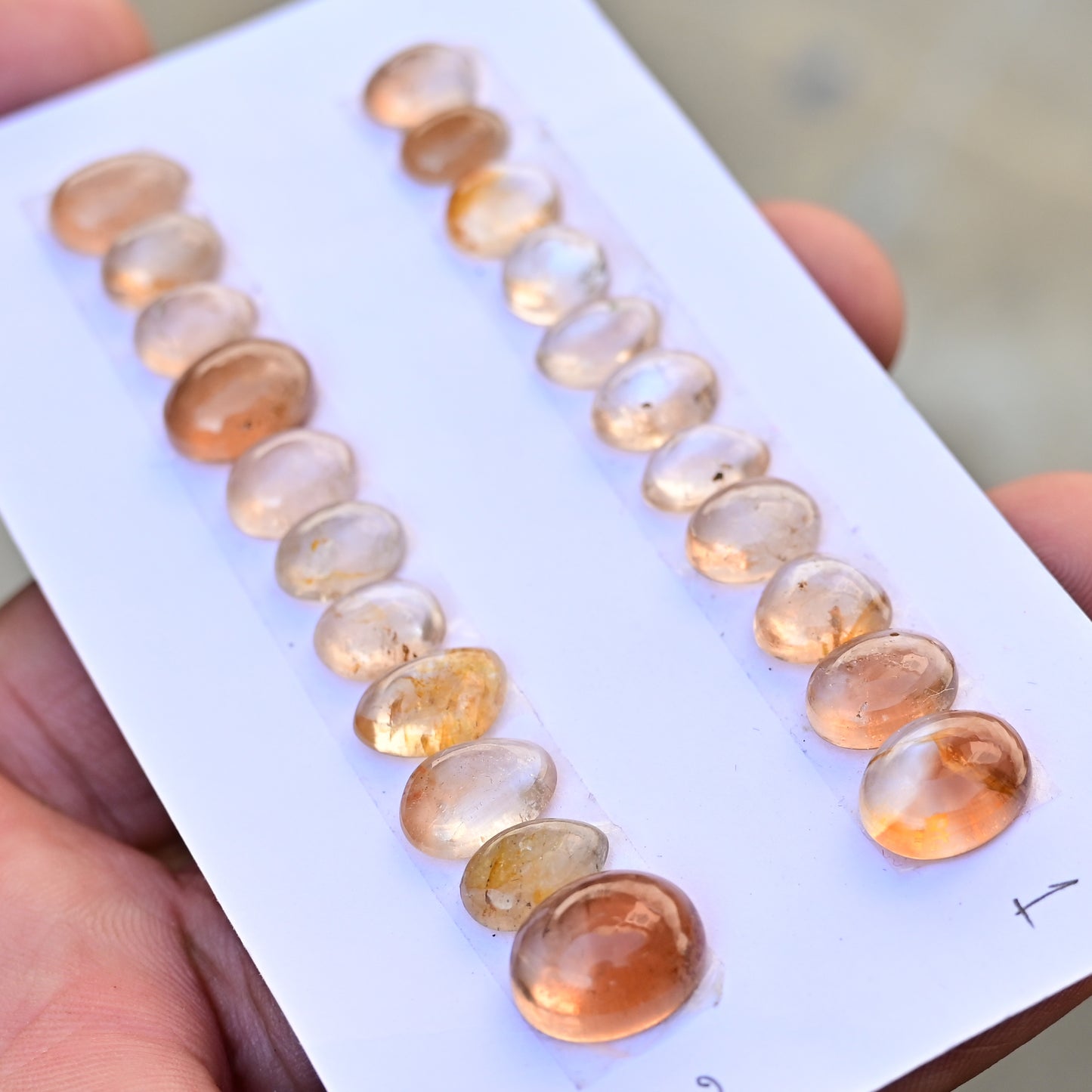 Imperial Topaz Smooth Cabochon 6x8mm - 10x12mm Free Form Shape AA Grade Gemstone Strip -Total 11 Pcs In one