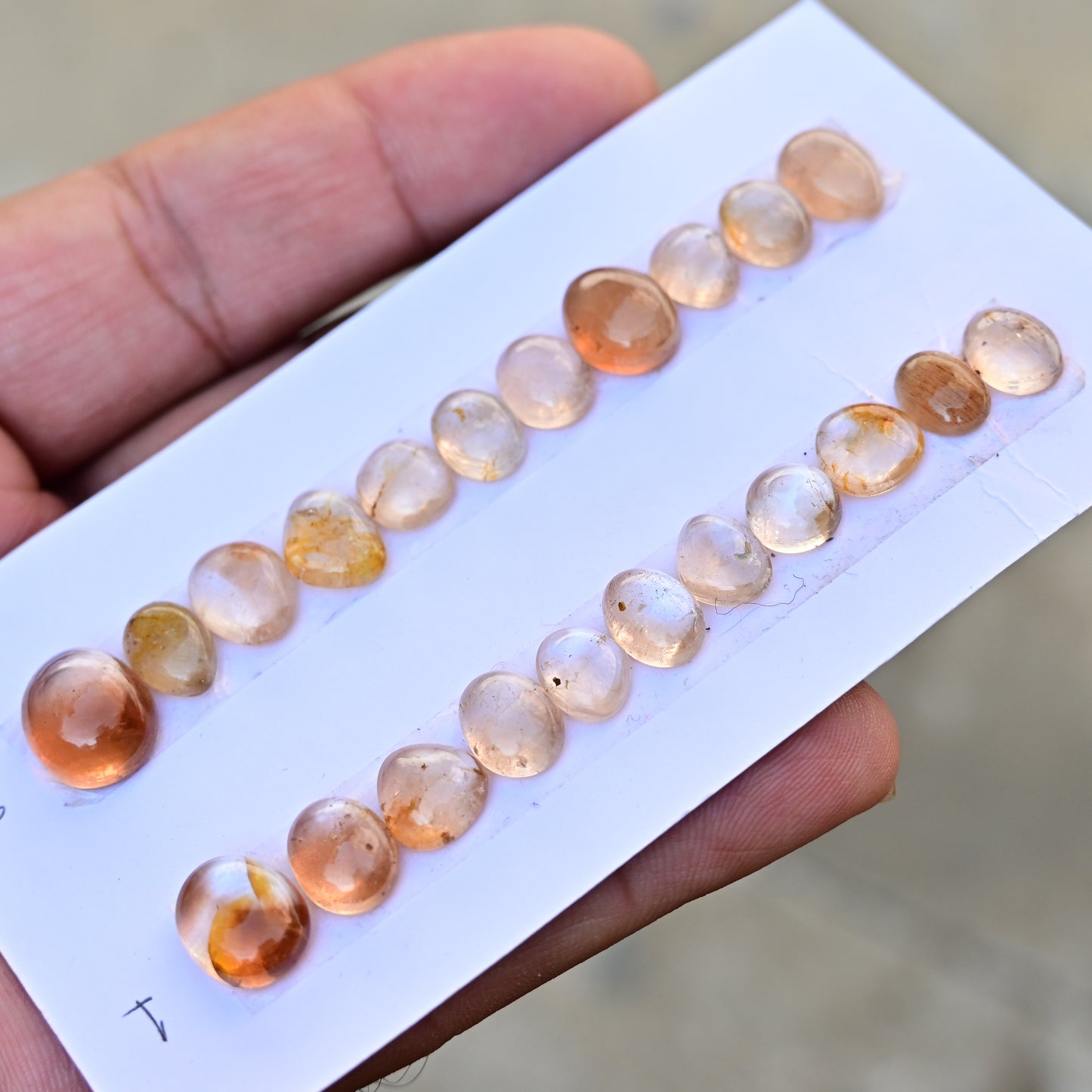 Imperial Topaz Smooth Cabochon 6x8mm - 10x12mm Free Form Shape AA Grade Gemstone Strip -Total 11 Pcs In one