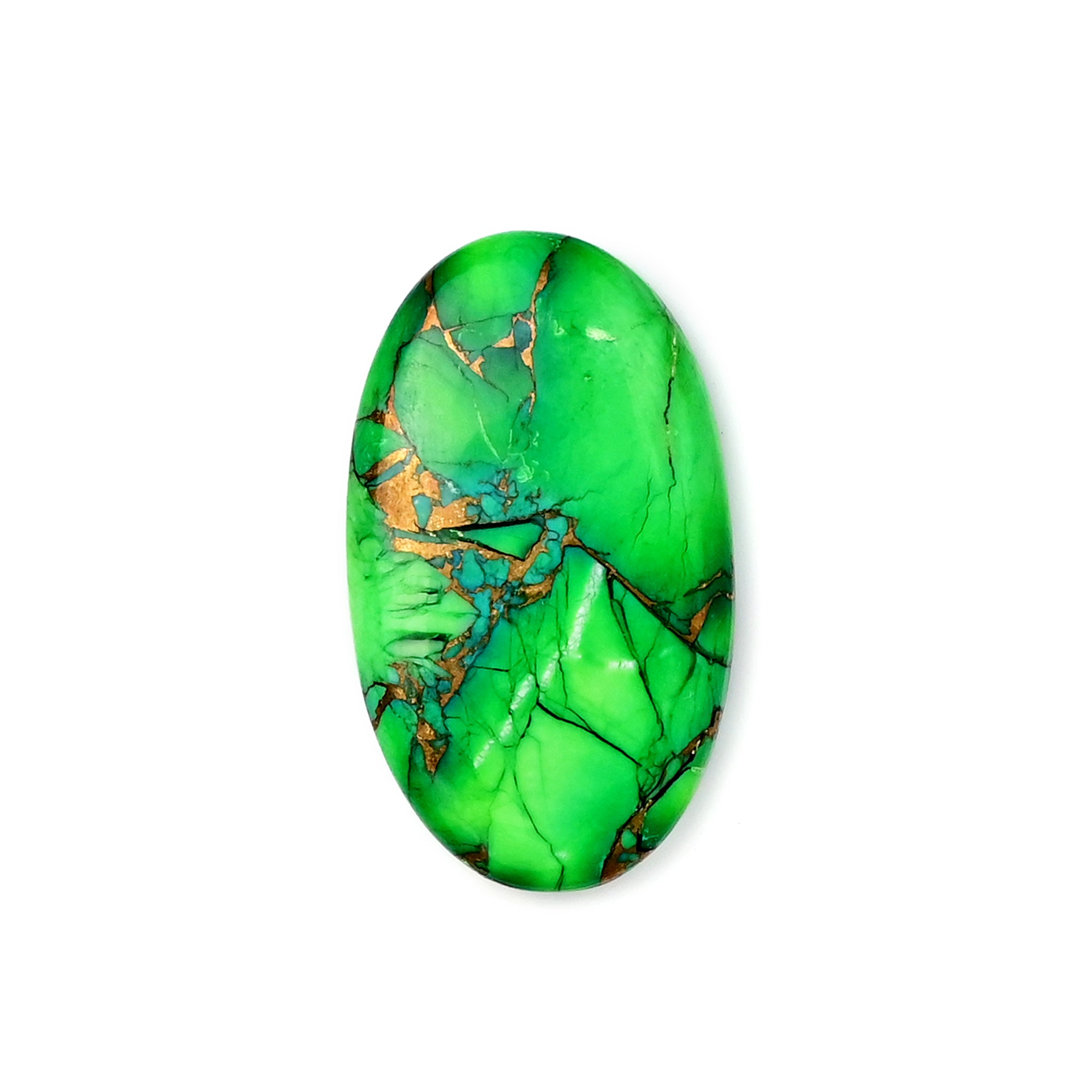 Natural Kingman Green Dahlia Turquoise Gem | Smooth Cabochon for Jewelry