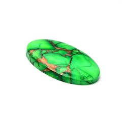 Natural Kingman Green Dahlia Turquoise Gemstone | Oval Smooth Cabochon for Jewelry