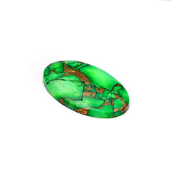 Natural Kingman Green Dahlia Turquoise Gem | Oval Cut Smooth Cabochon for Jewelry